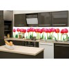Küchenrückwand Glas - Bett von Tulpen
