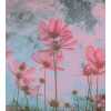 Vlies Fototapete - Pinke Blumen Abstrakt 225 x 250 cm 