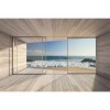 Vlies Fototapete - Fenster auf Strand 375 x 250 cm 