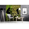 Vlies Fototapete - grünes Fahrrad 225 x 250 cm 