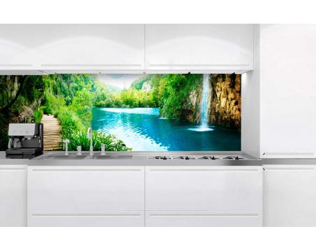 Küchenrückwand Dibond - Entspannung im Wald 180 x 60 cm
