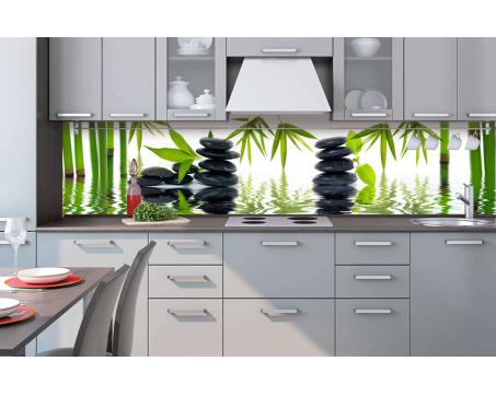 Küchenrückwand Plexiglas - Zen Steine 240 x 60 cm
