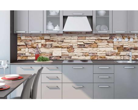Küchenrückwand Dibond - steinige Wand 260 x 60 cm