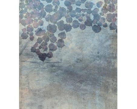 Vlies Fototapete - Blaue Blätter Abstrakt 225 x 250 cm 