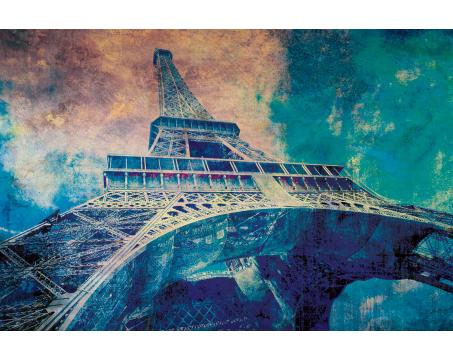 Vlies Fototapete - Eiffelturm Abstrakt l 375 x 250 cm 