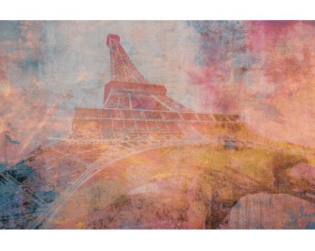Vlies Fototapete - Eiffelturm Abstrakt ll 375 x 250 cm 
