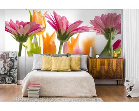 Vlies Fototapete - Frühlingsblumen 375 x 150 cm