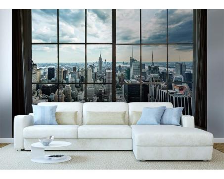 Vlies Fototapete - Manhattan - Schau aus dem Fenster 375 x 250 cm 