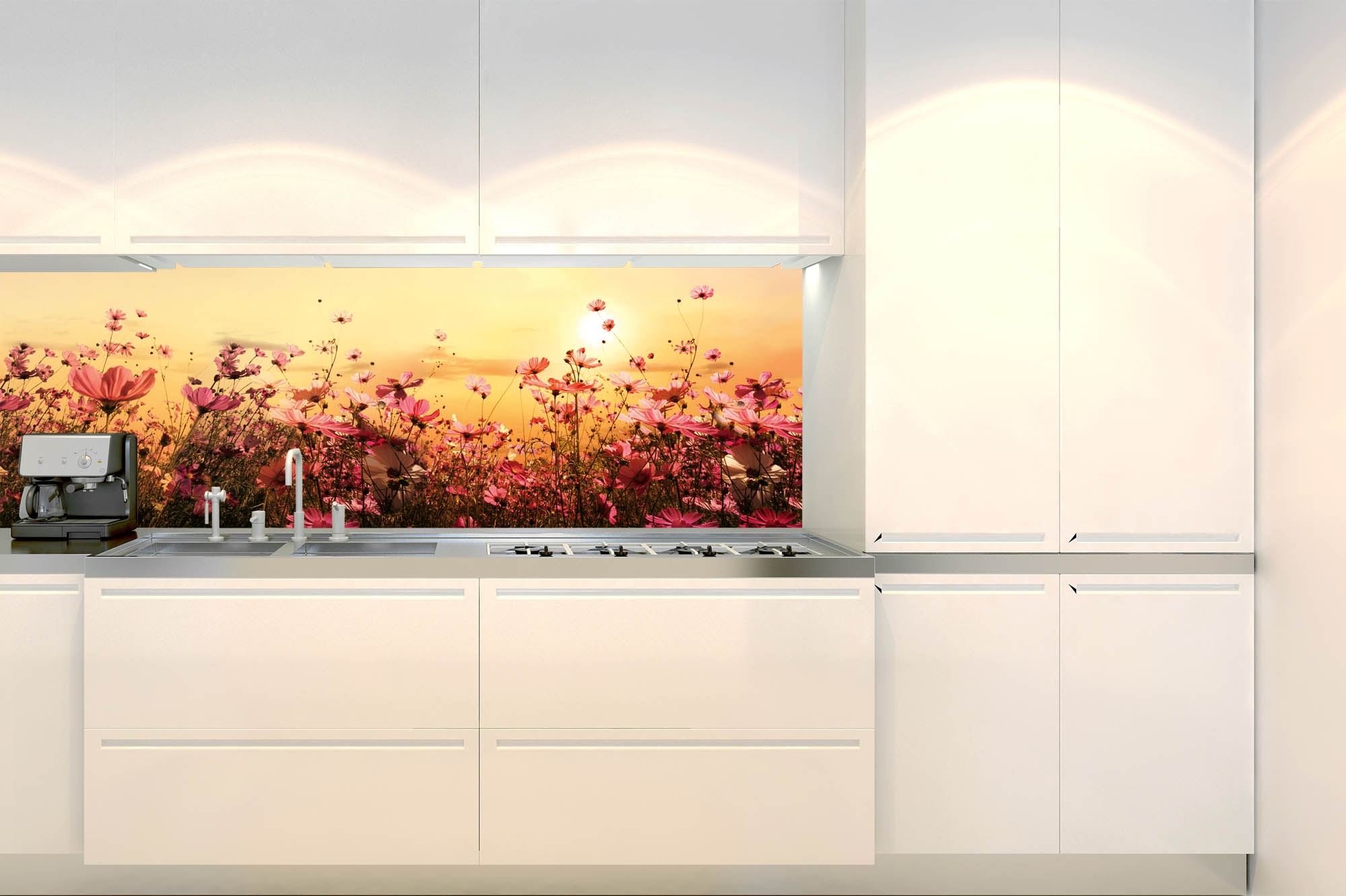 Küchenrückwand Folie - Blumenfeld 180 x 60 cm