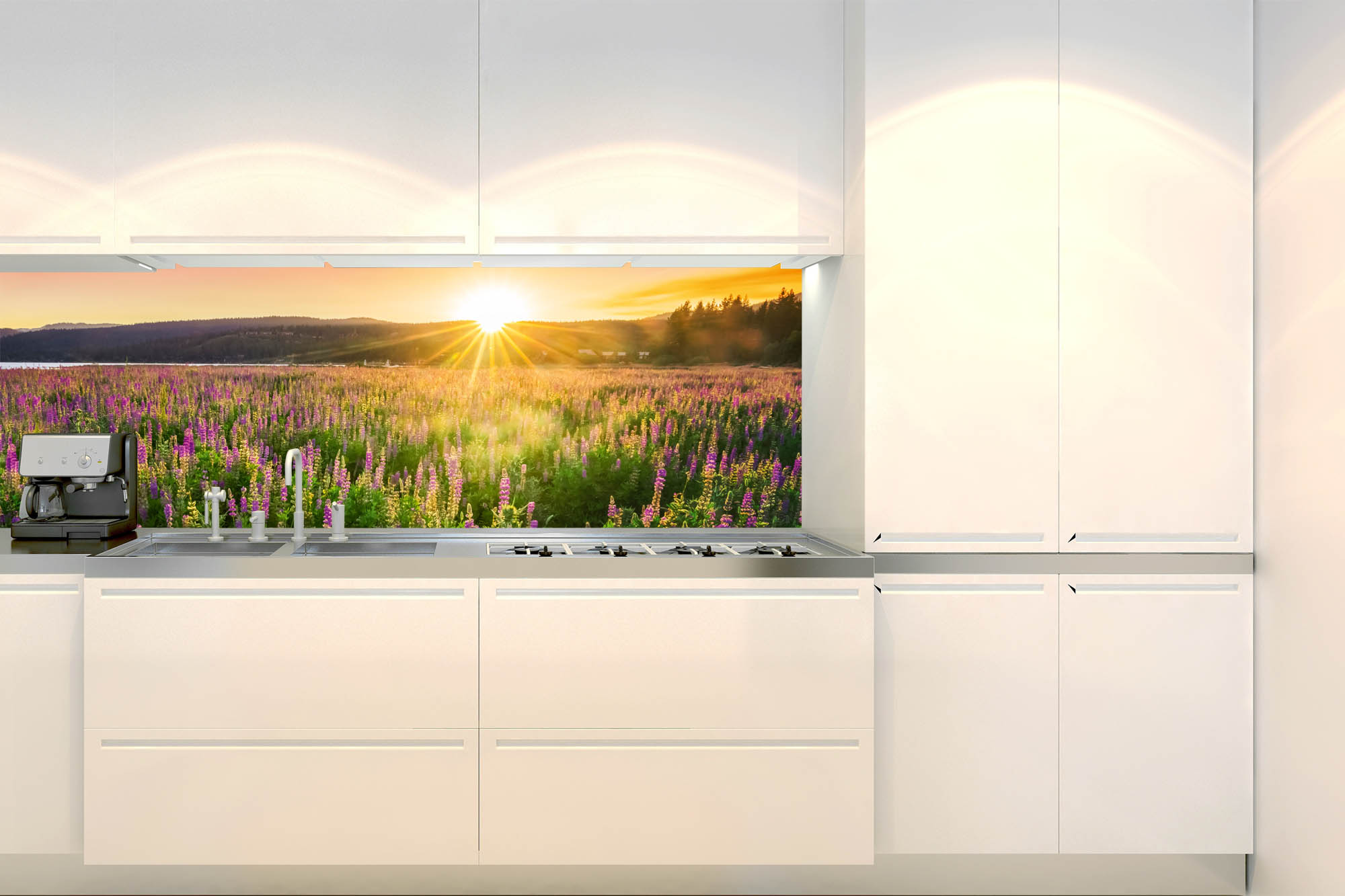 Küchenrückwand Folie - Sonnenuntergang am Smathers Strand 180 x 60 cm