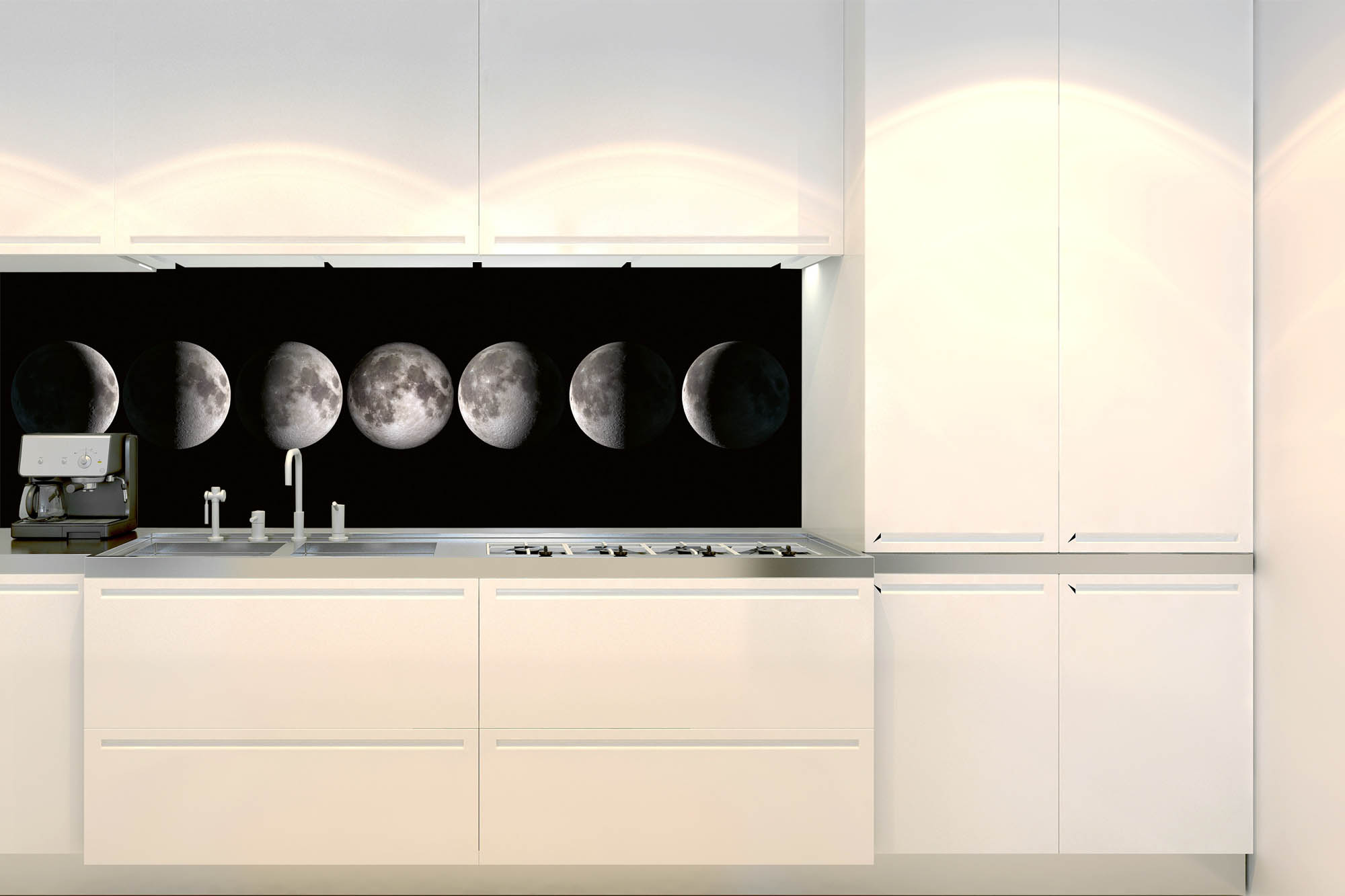 Küchenrückwand Folie - Mondphasen 180 x 60 cm