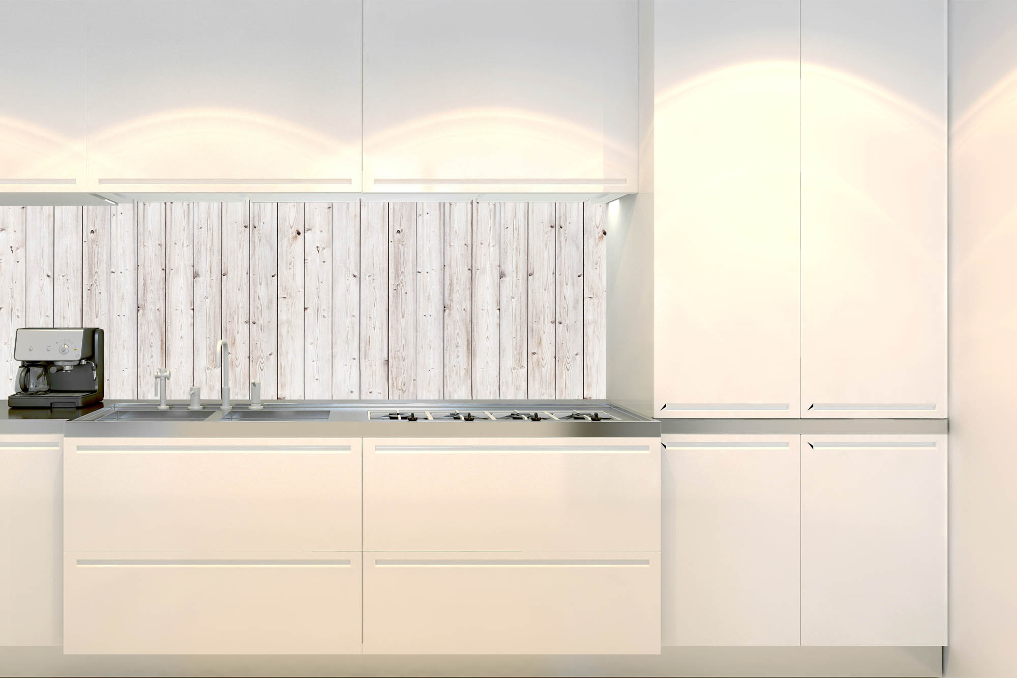 Küchenrückwand Folie - Alte weiße Holzwand 180 x 60 cm