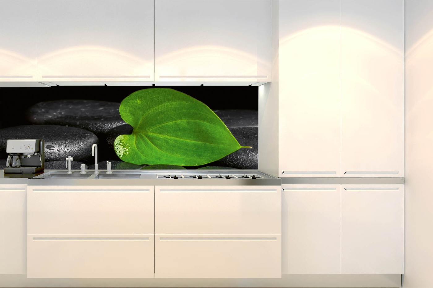 Küchenrückwand Folie - Grünes Blatt Spa 180 x 60 cm