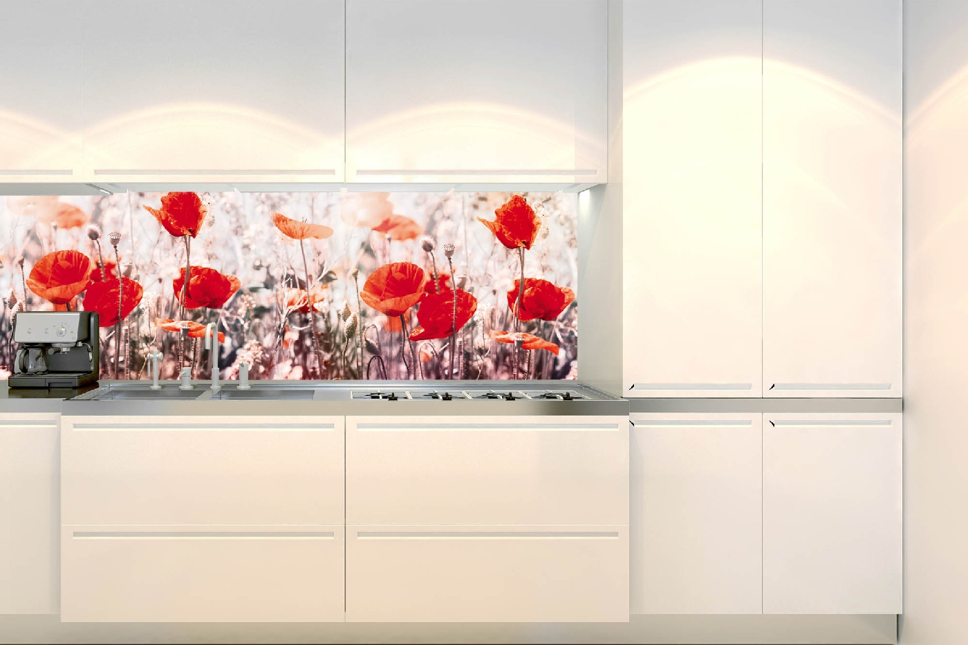 Küchenrückwand Folie - Mohnblumen 180 x 60 cm