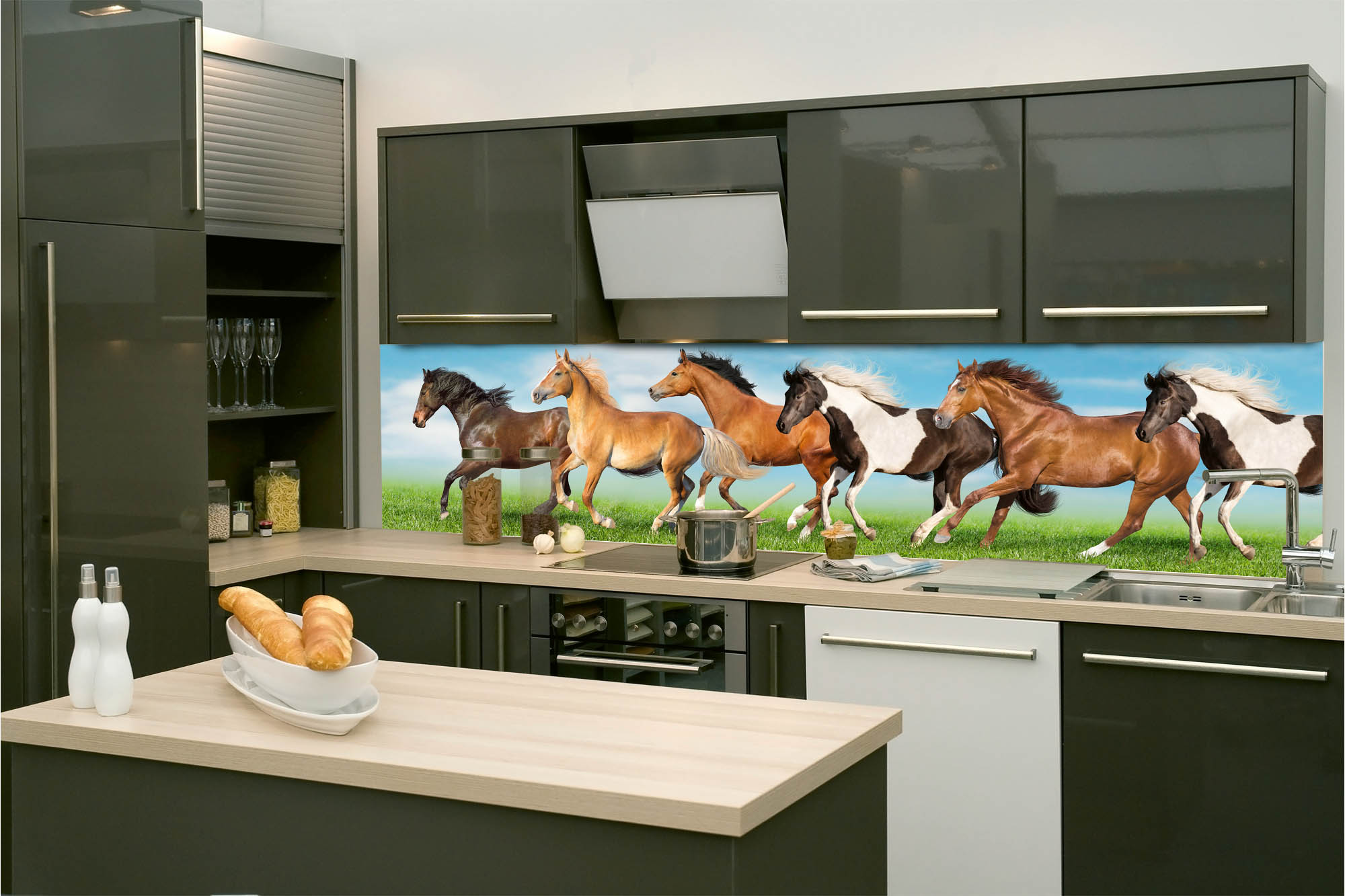 Küchenrückwand Folie - Horseshoe Falls in Wales 260 x 60 cm