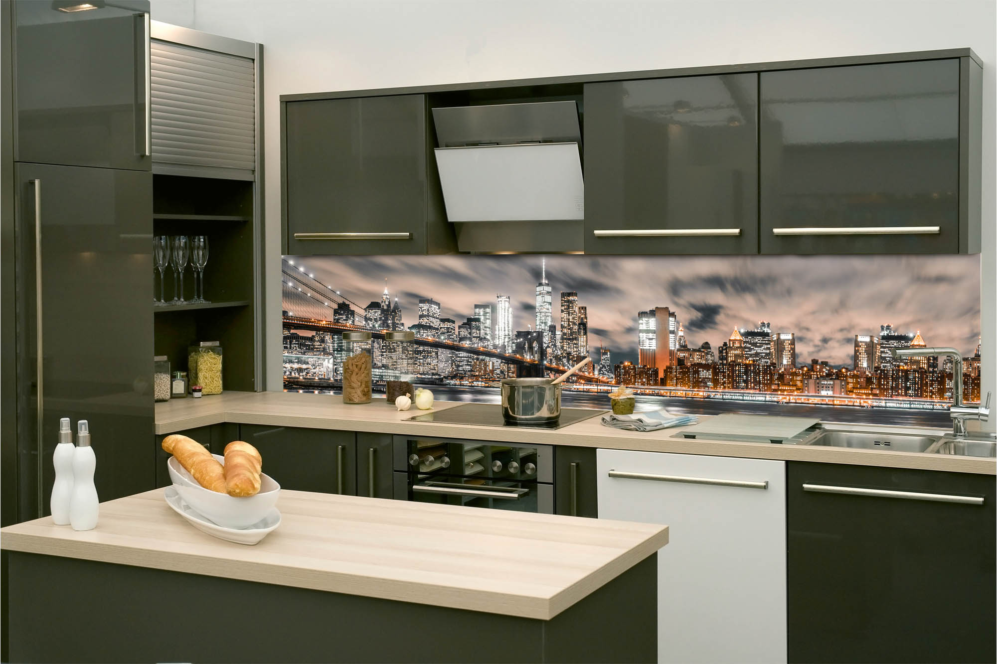 Küchenrückwand Folie - Innenstadt von Manhattan 260 x 60 cm