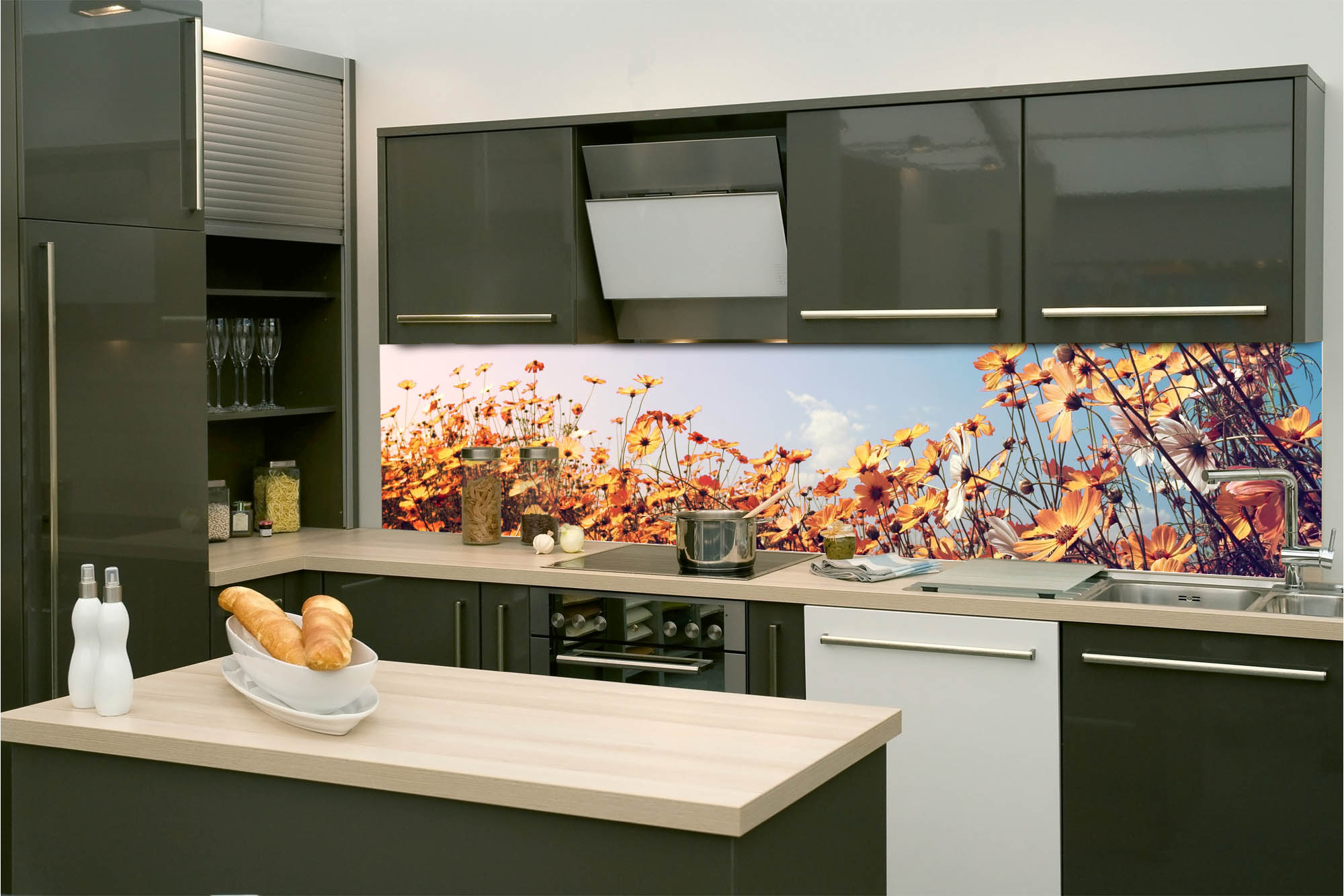 Küchenrückwand Folie - Schöne Blumenwiese 260 x 60 cm