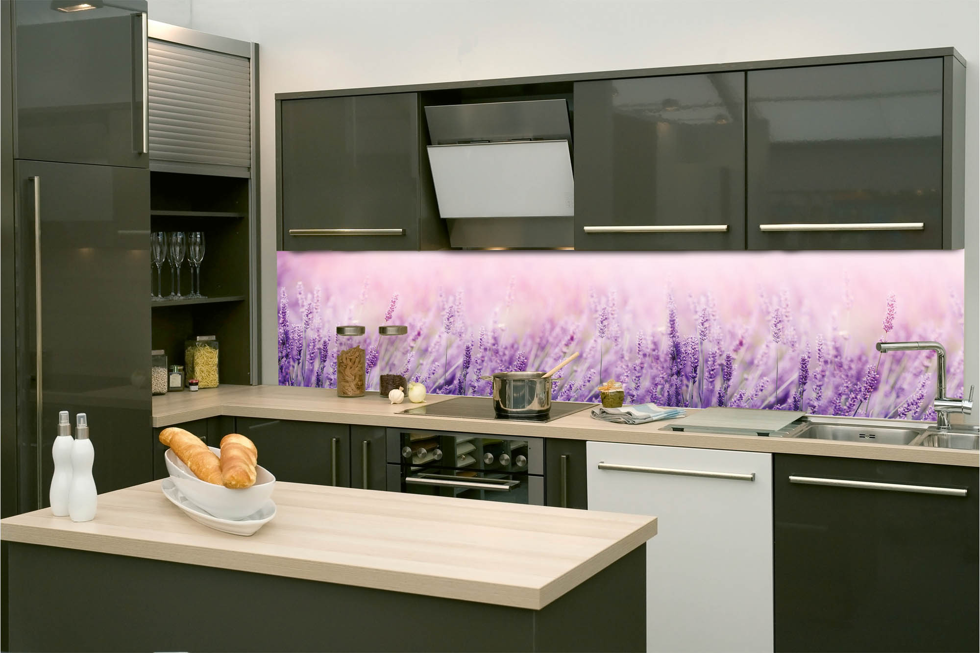 Küchenrückwand Folie - Lavendel 260 x 60 cm