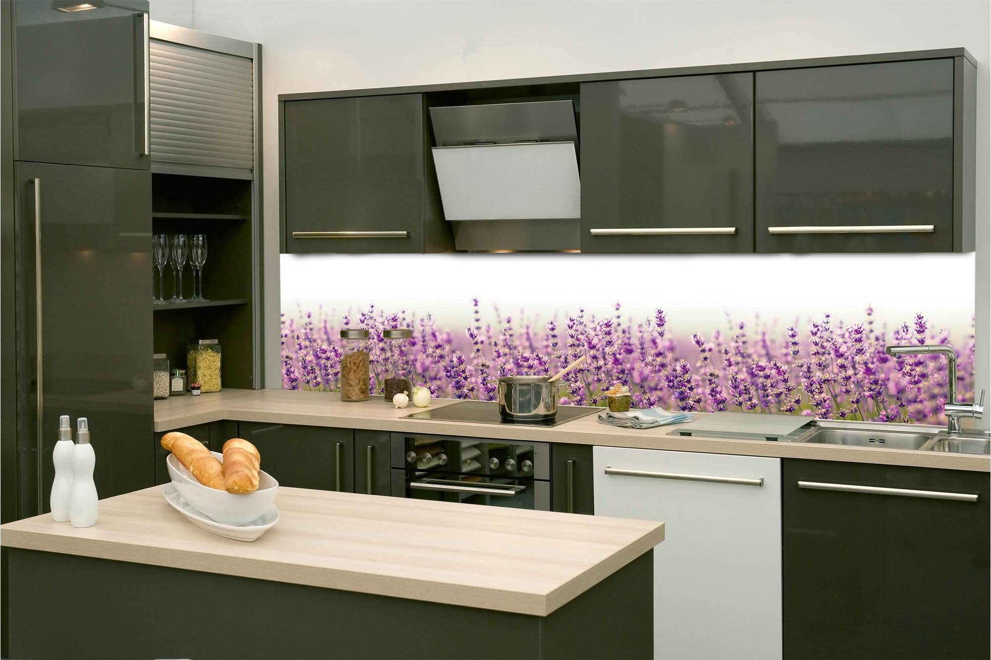 Küchenrückwand Folie - Fabelhafter Lavendel 260 x 60 cm