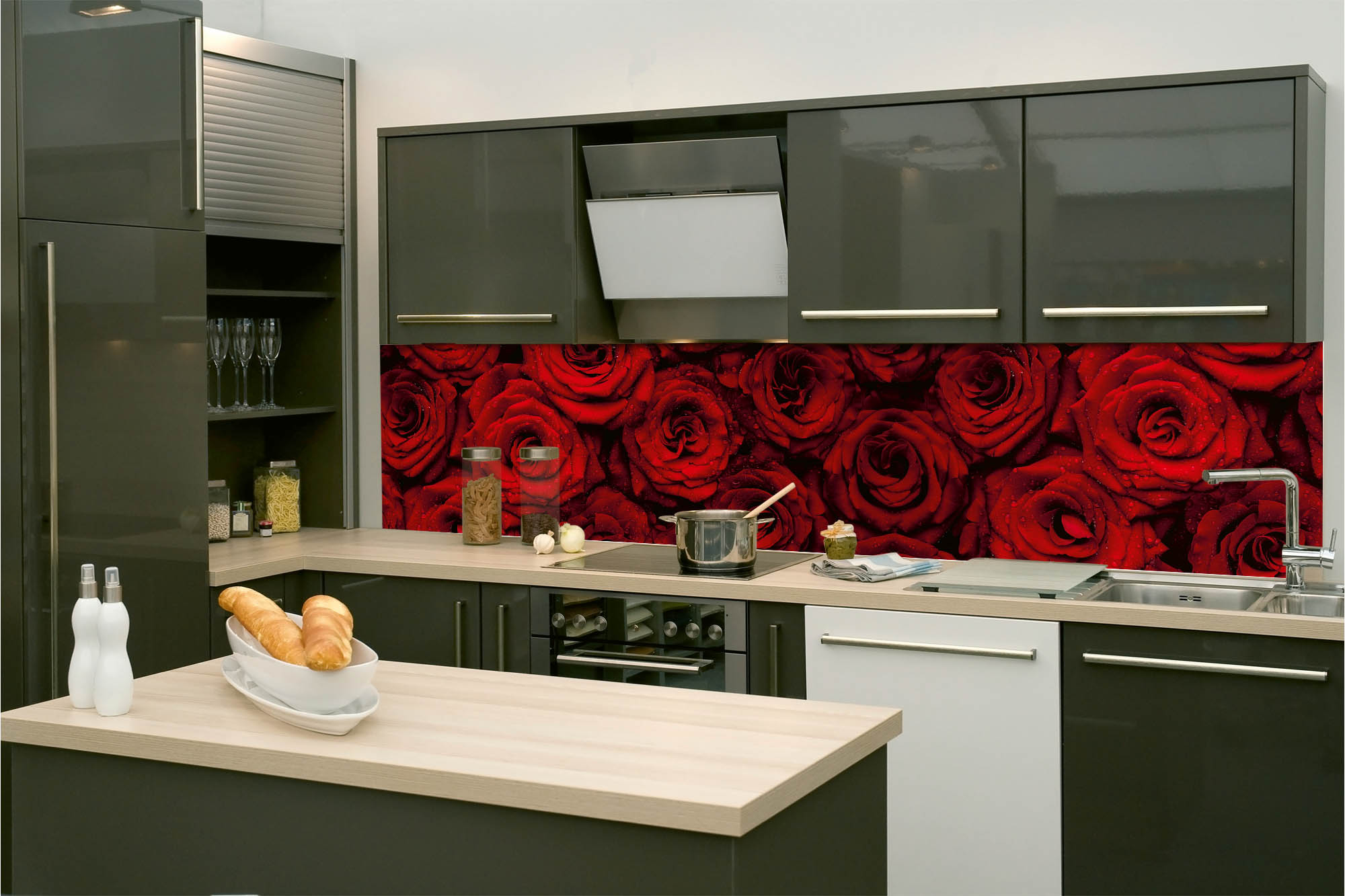 Küchenrückwand Folie - Schöne rote Fische 260 x 60 cm