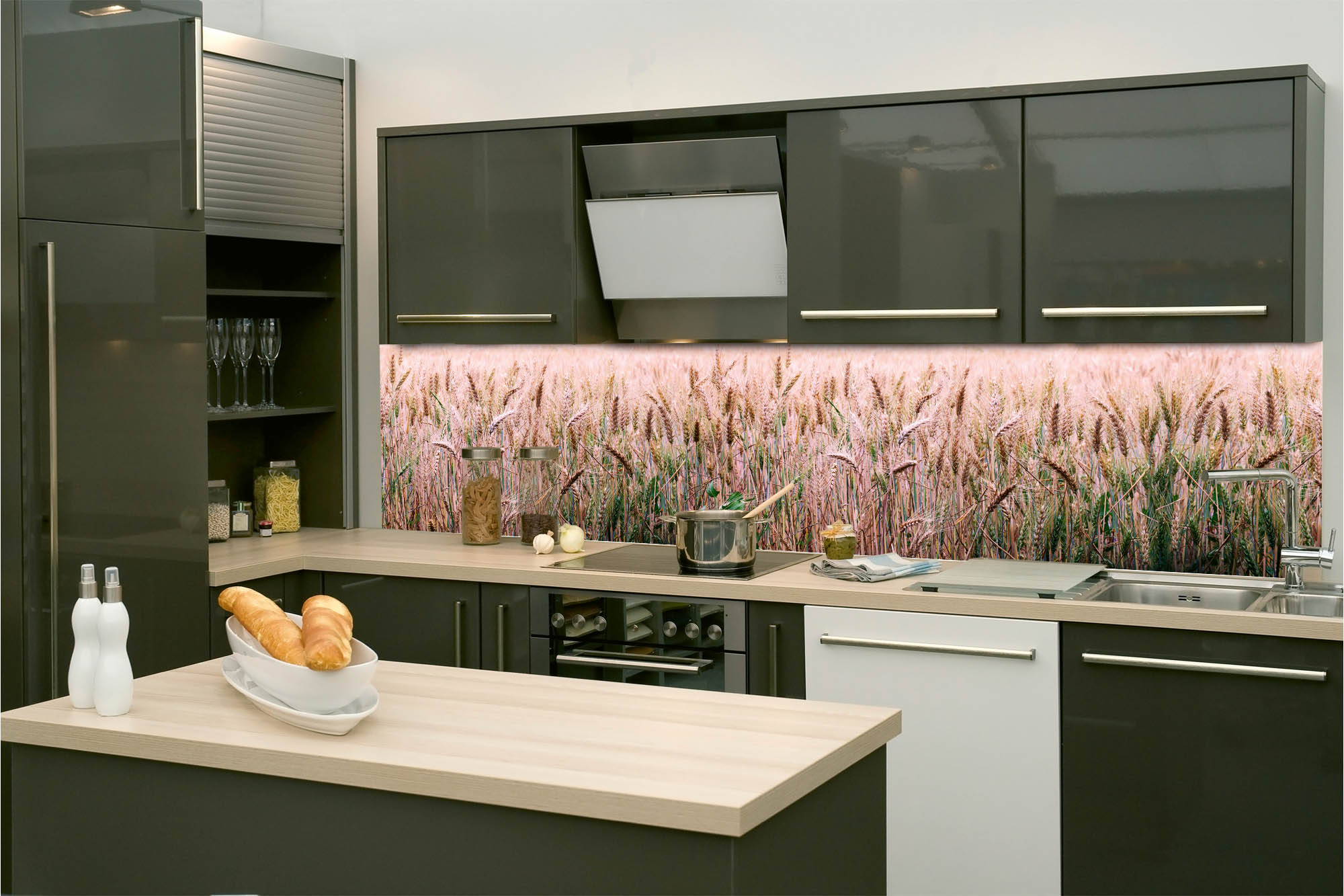 Küchenrückwand Folie - Weizenfeld 260 x 60 cm