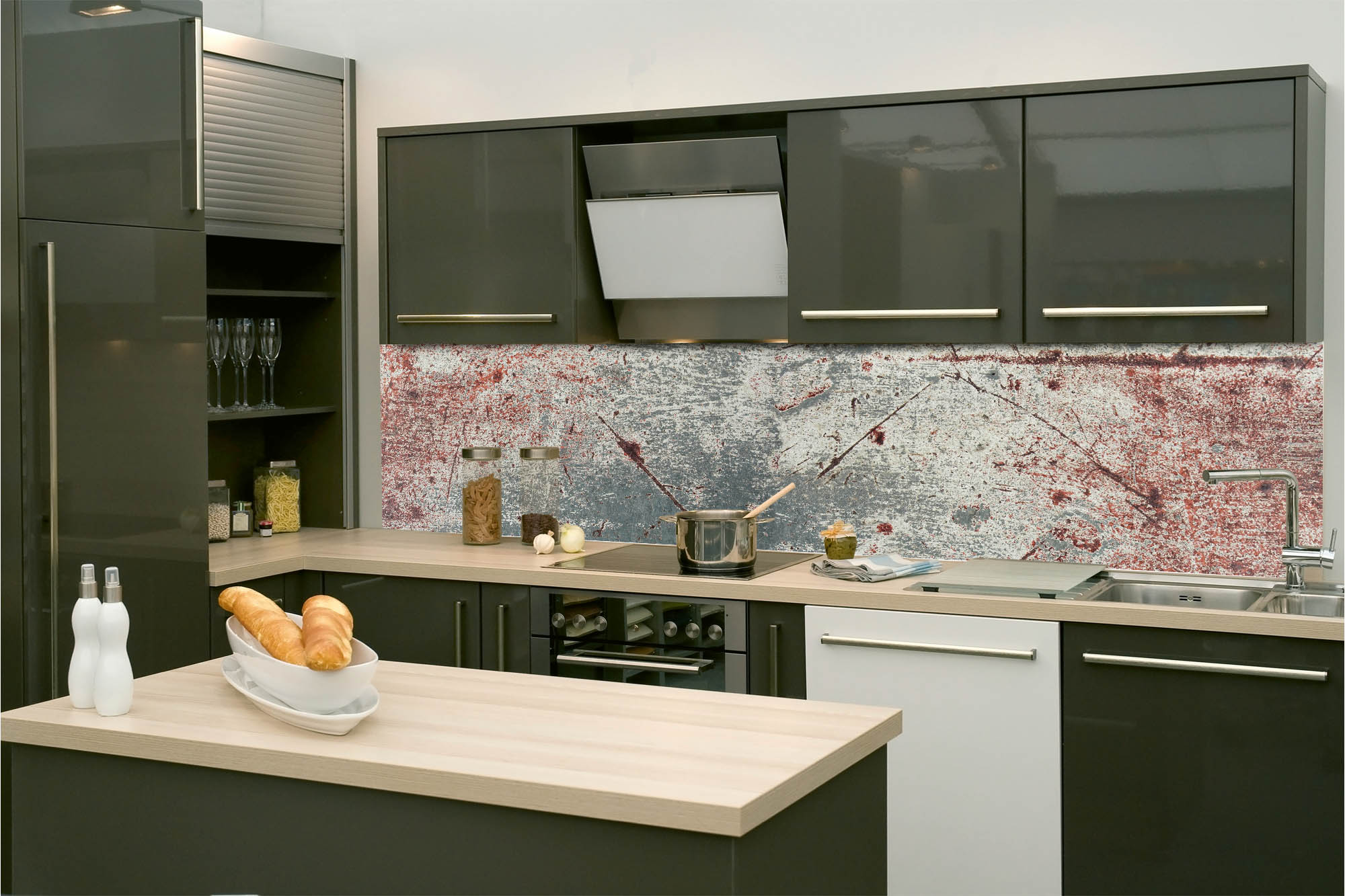 Küchenrückwand Folie - Rustikale Steinmauer 260 x 60 cm