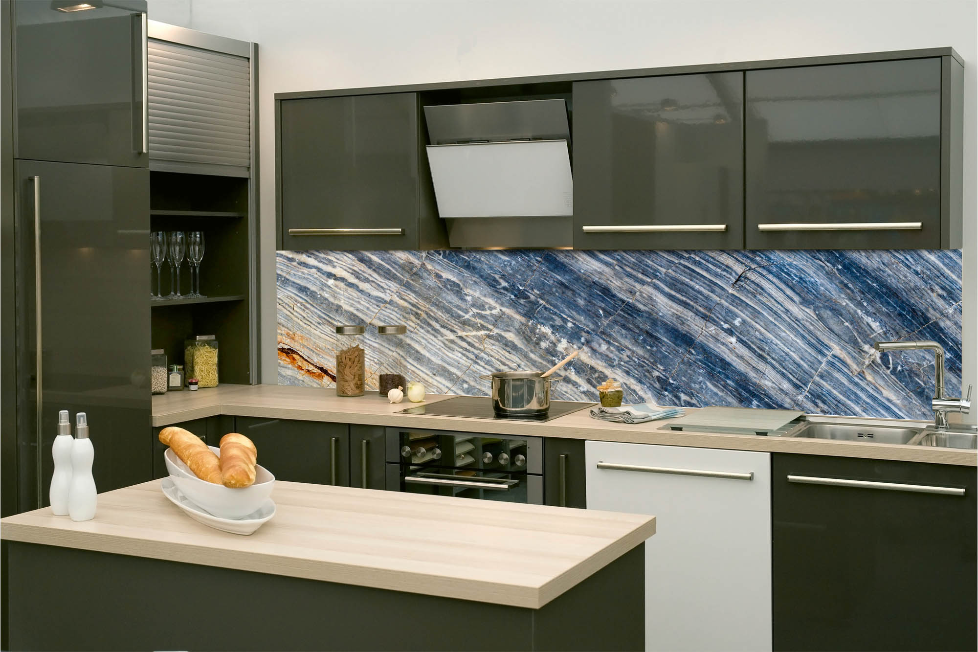 Küchenrückwand Folie – Marmor Textur 260 x 60 cm