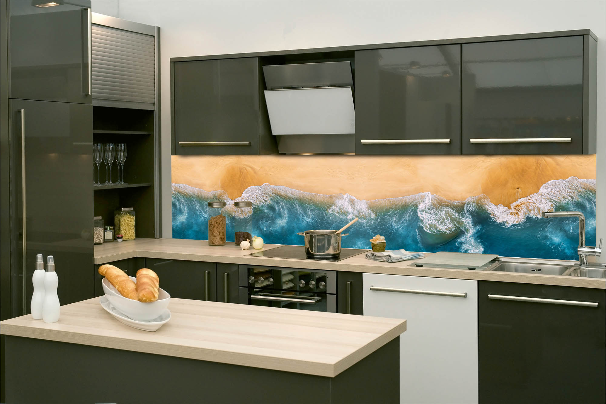 Küchenrückwand Folie - Blauer Morphofalter 260 x 60 cm
