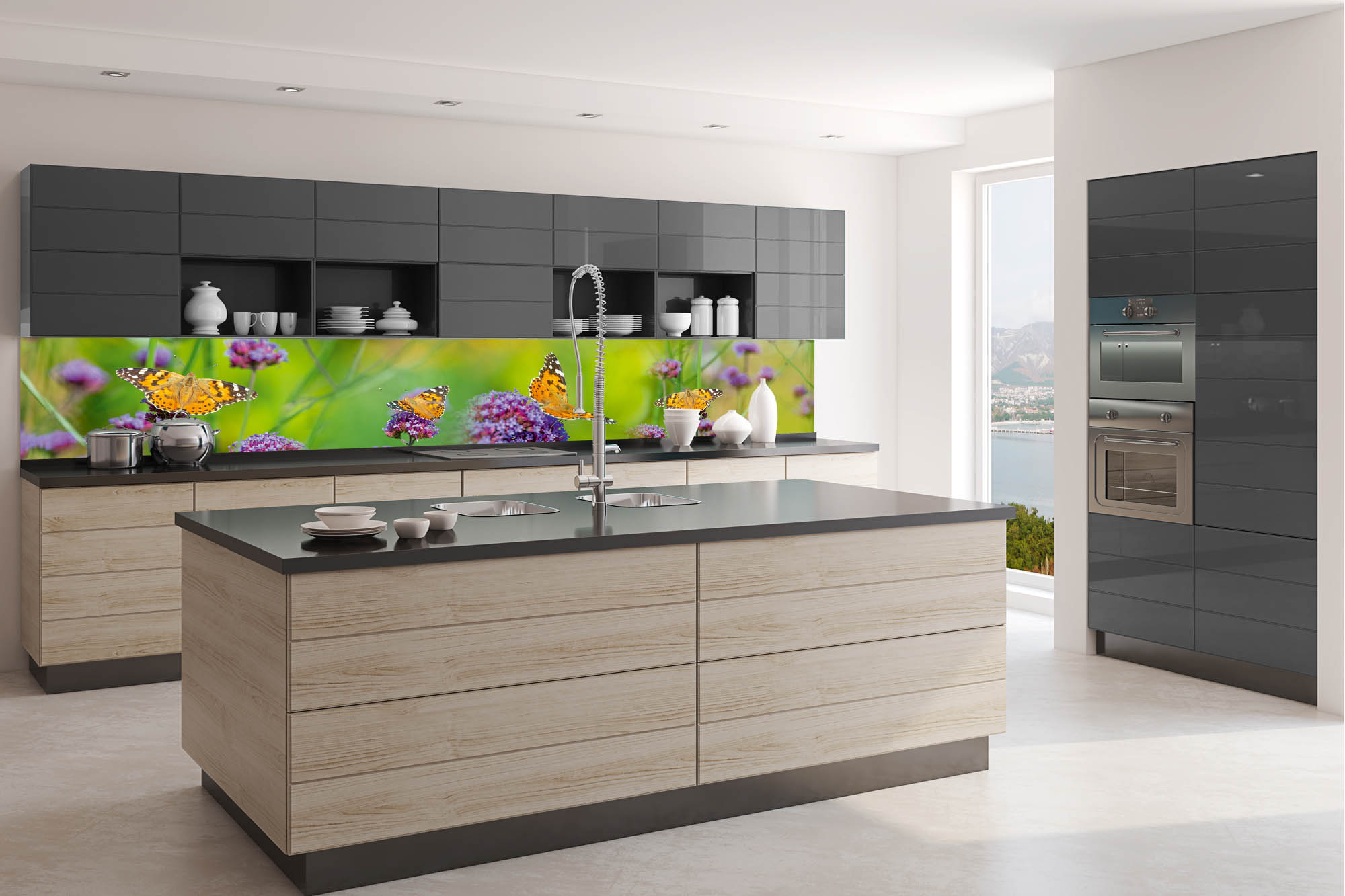 Küchenrückwand Folie - Busdemontage 350 x 60 cm