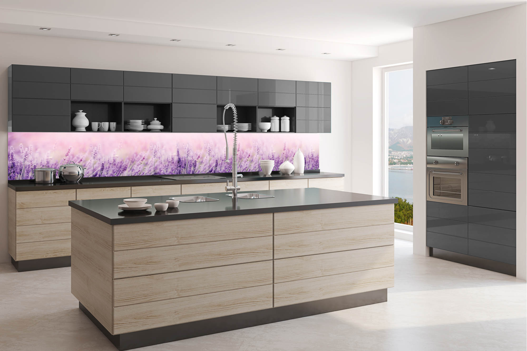 Küchenrückwand Folie - Lavendel 350 x 60 cm