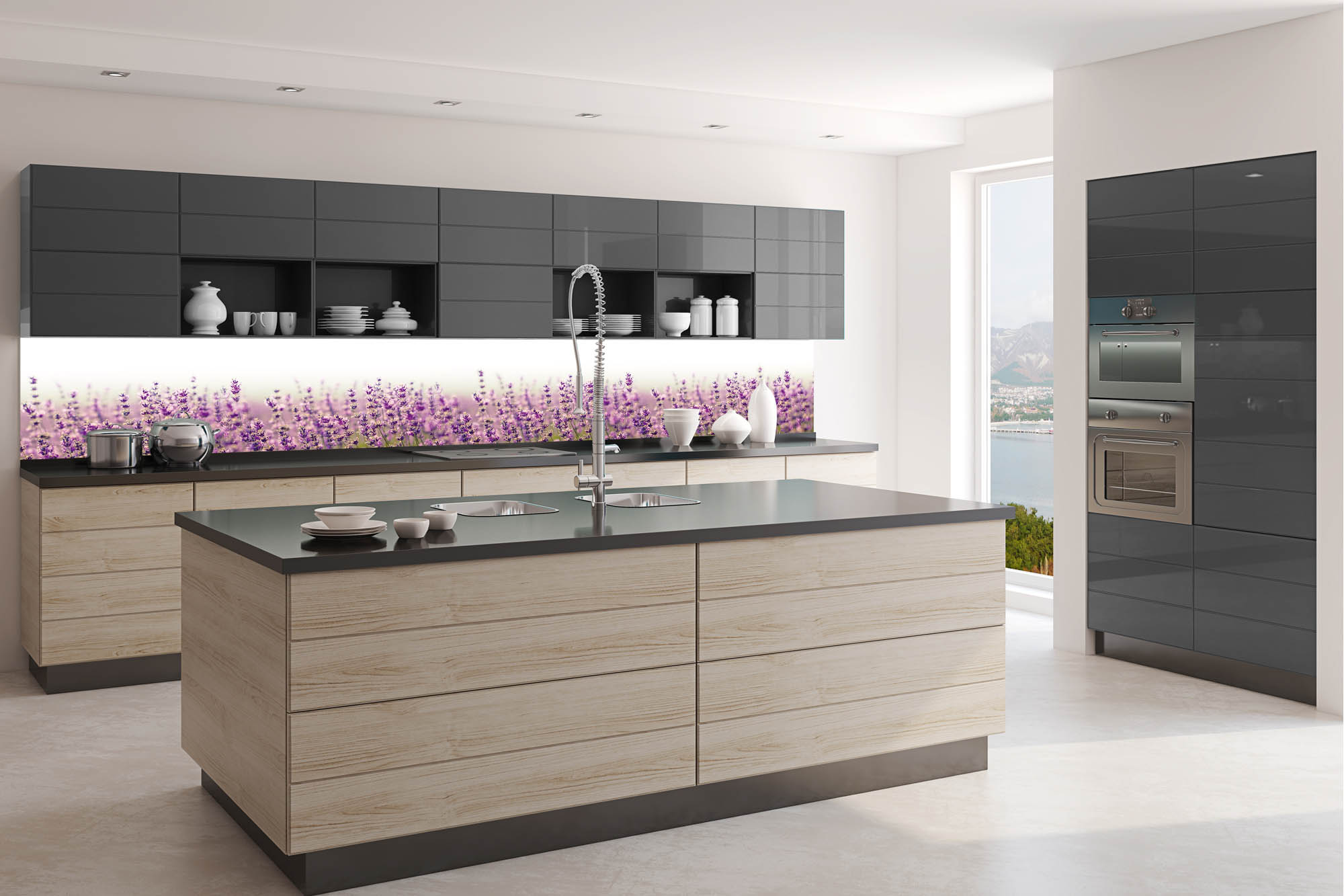 Küchenrückwand Folie - Fabelhafter Lavendel 350 x 60 cm