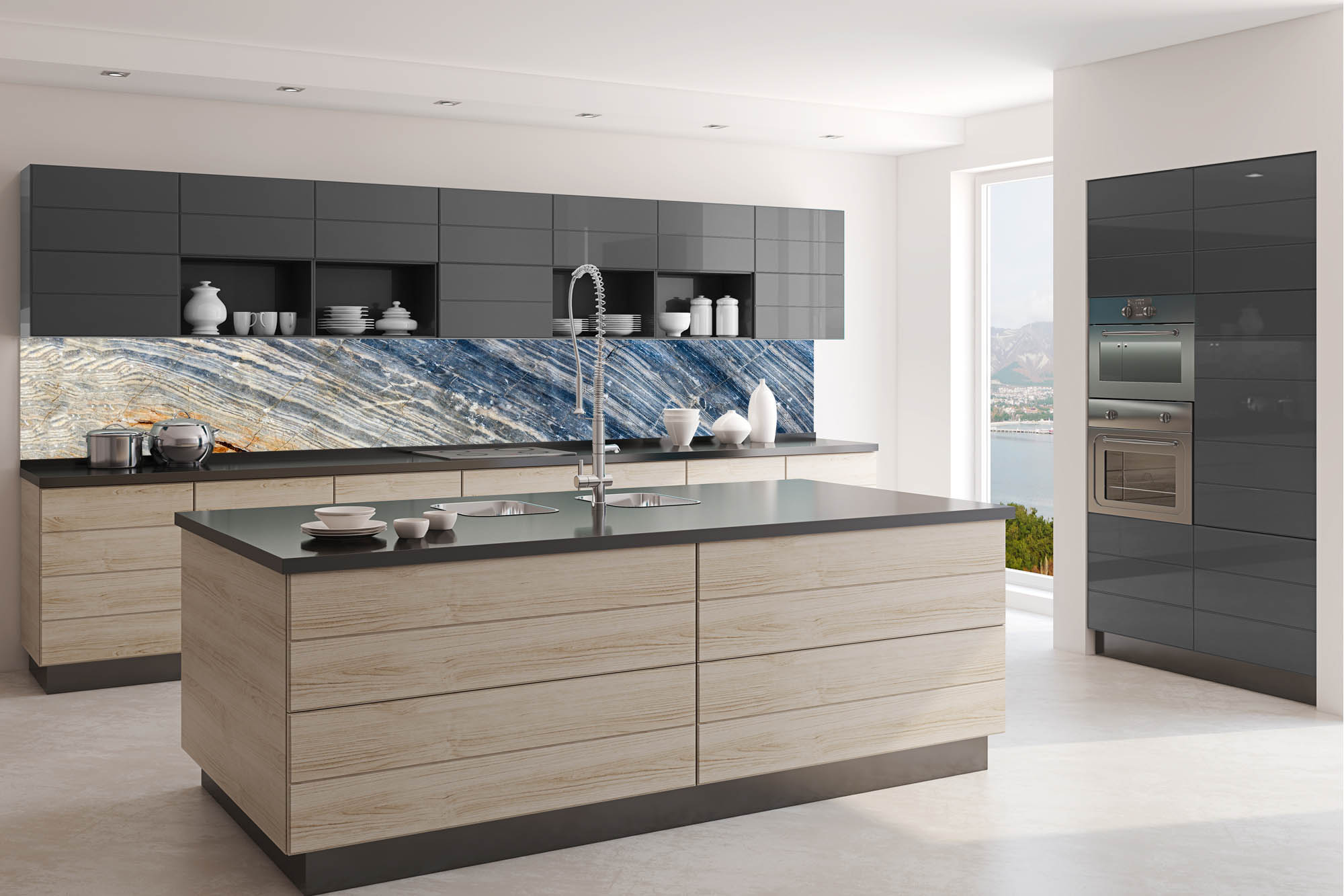 Küchenrückwand Folie – Marmor Textur 350 x 60 cm