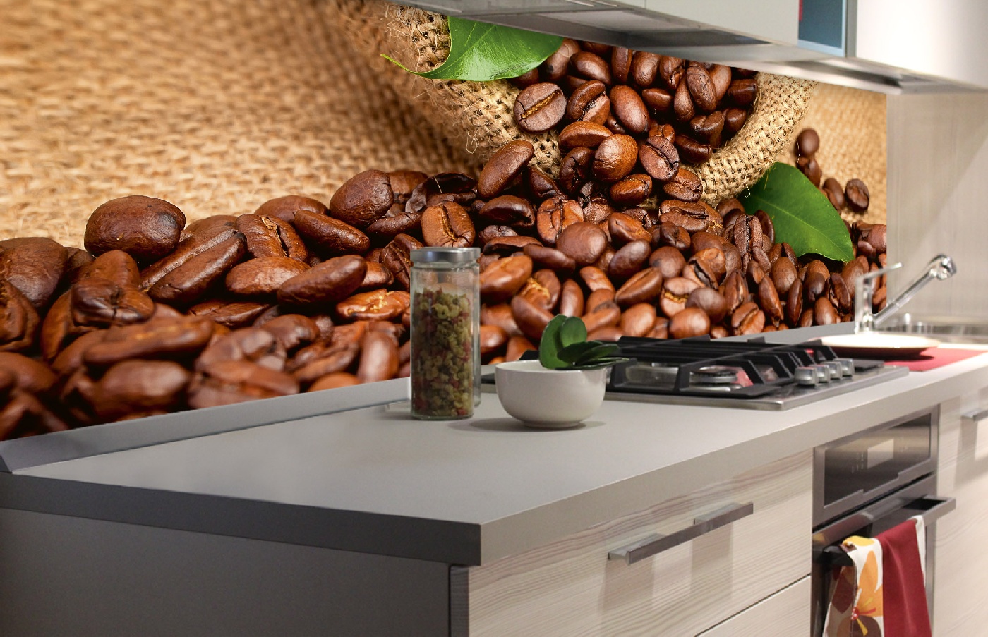 Küchenrückwand Folie - Kaffe 180 x 60 cm