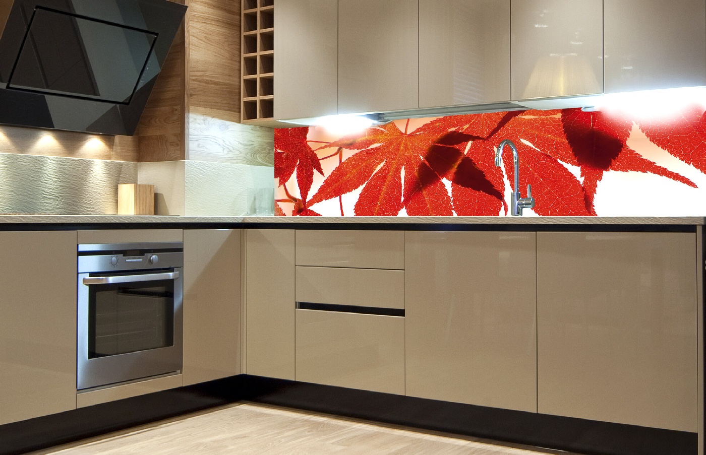 Küchenrückwand Folie - Rote Mohnblumen 350 x 60 cm