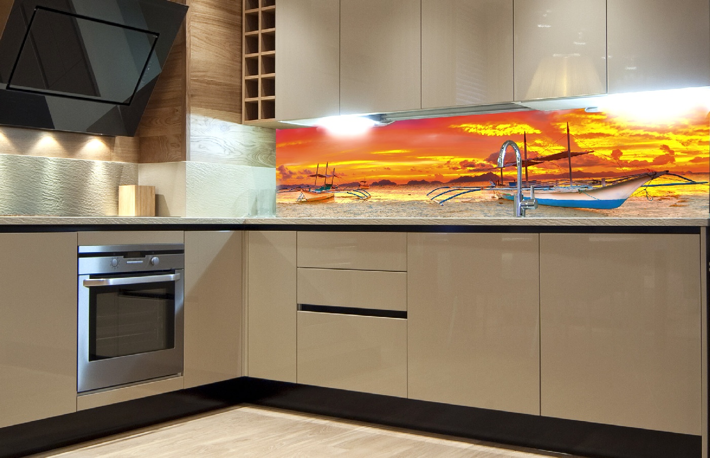 Küchenrückwand Folie - Schiff 180 x 60 cm