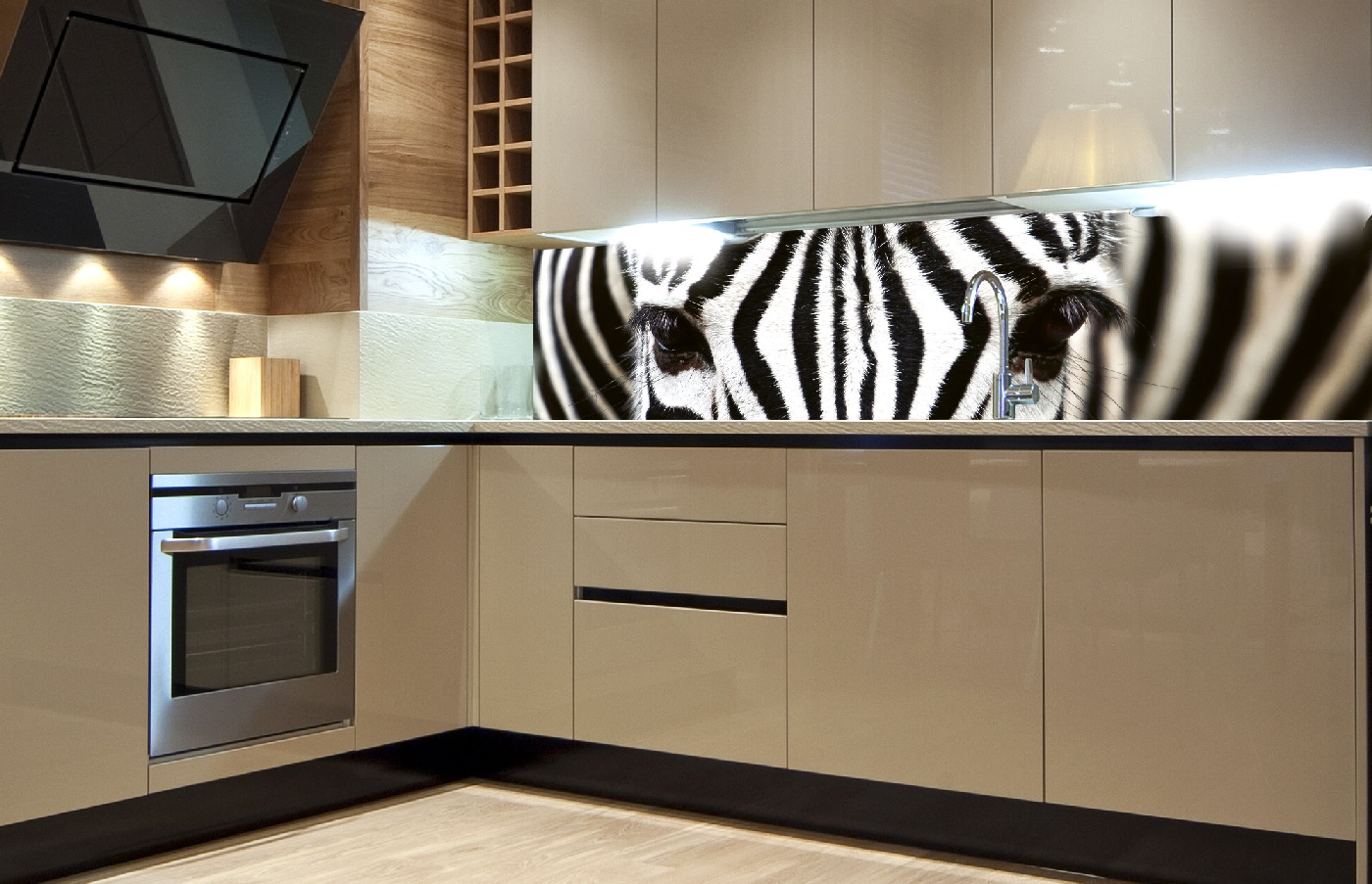 Küchenrückwand Folie - Zebra 180 x 60 cm