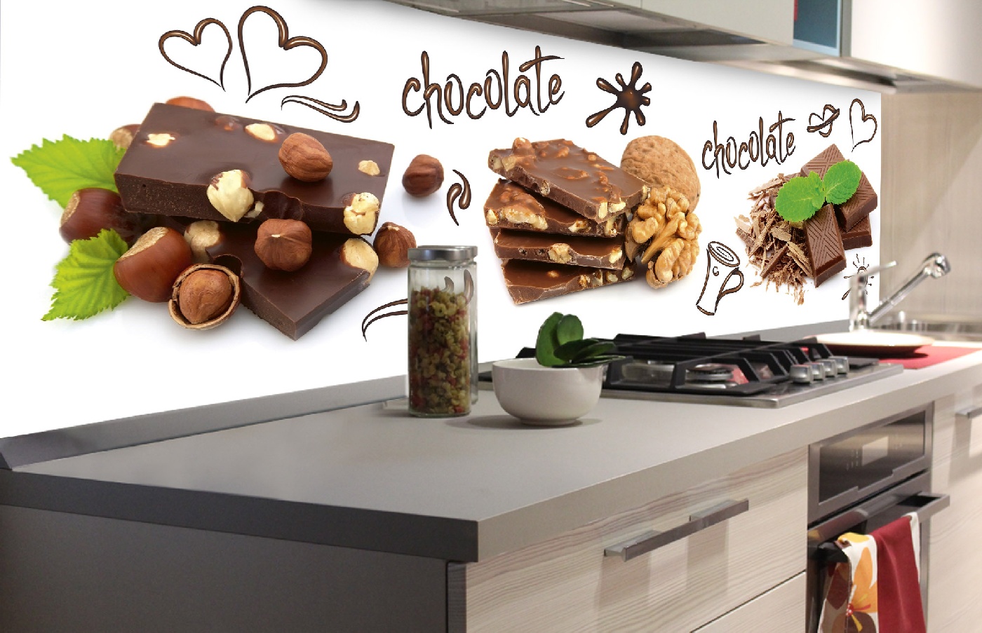 Küchenrückwand Folie - Schokolade 180 x 60 cm