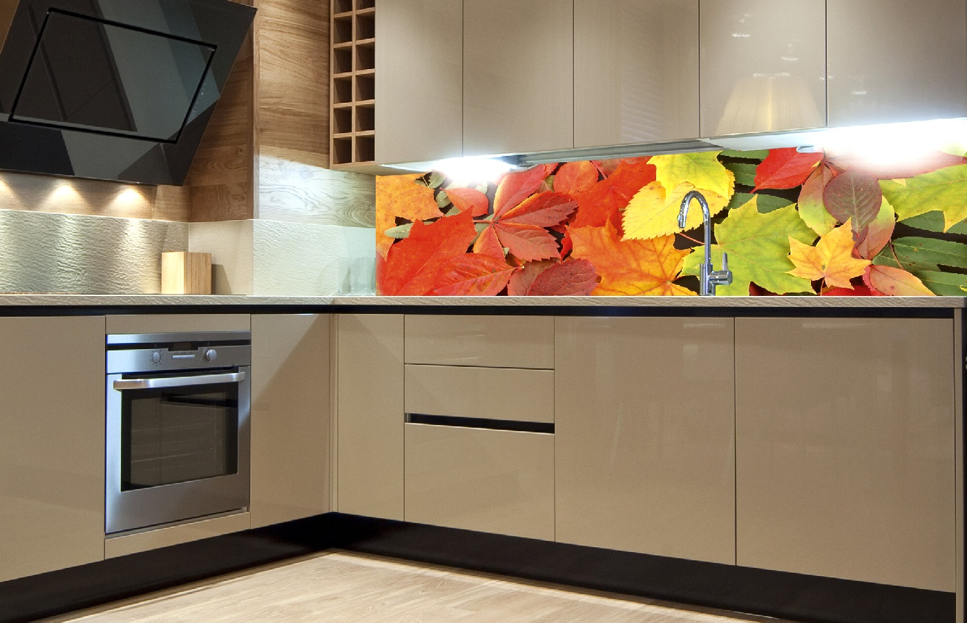 Küchenrückwand Folie - Blätter 180 x 60 cm