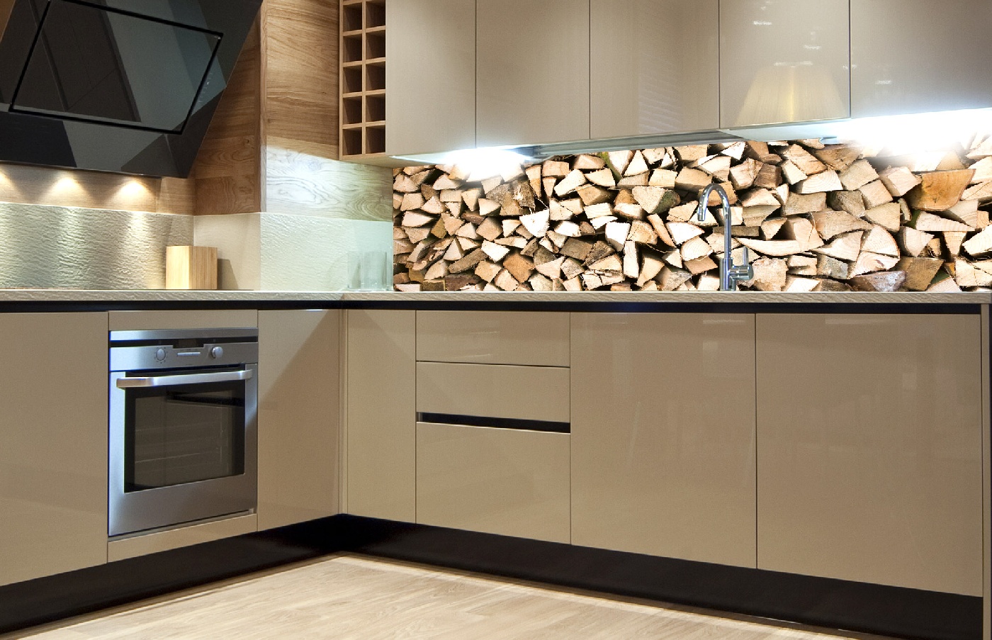 Küchenrückwand Folie - Stammholz 180 x 60 cm