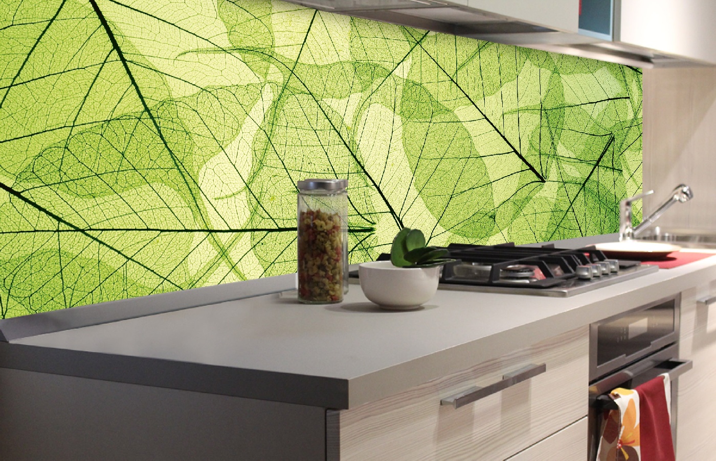 Küchenrückwand Folie - Blattadern 180 x 60 cm