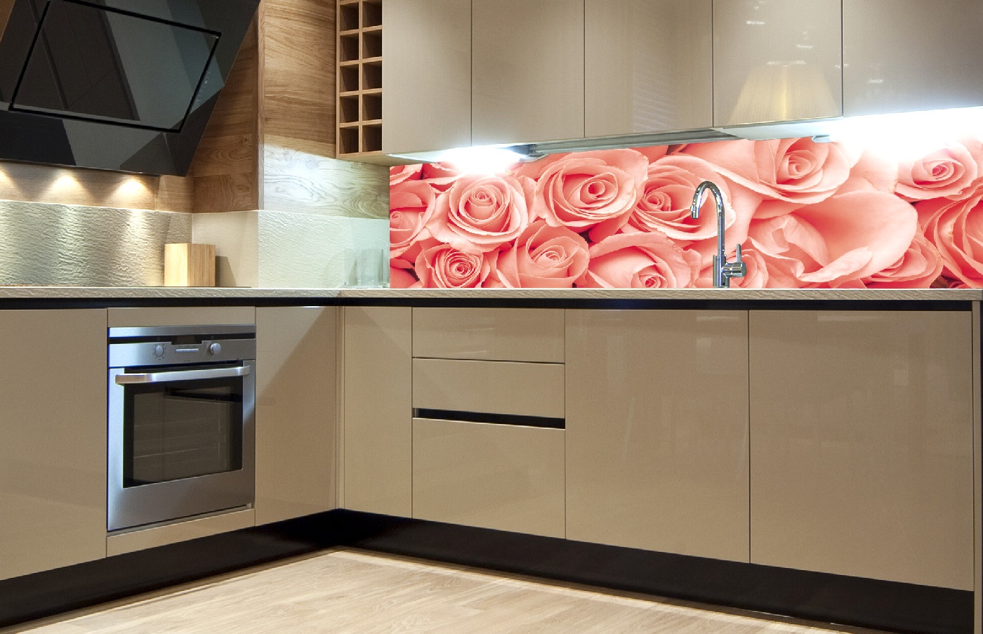 Küchenrückwand Folie - Rosen 180 x 60 cm