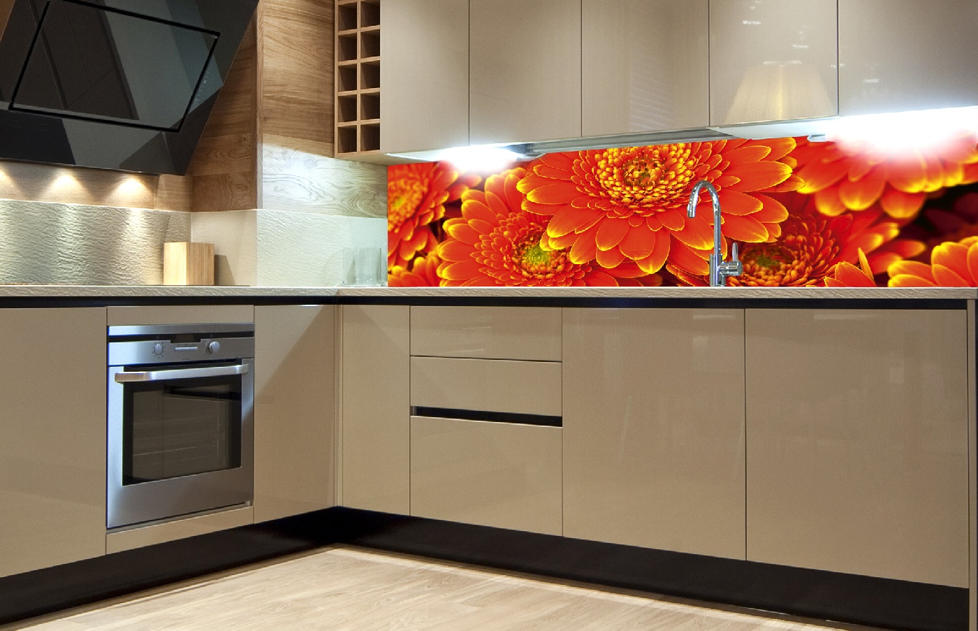 Küchenrückwand Folie - Gerbera 180 x 60 cm