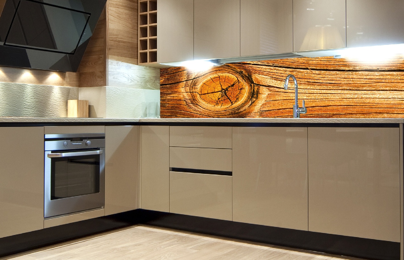 Küchenrückwand Folie - Holz Knoten 180 x 60 cm