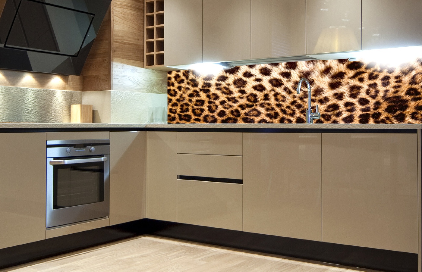 Küchenrückwand Folie - Leopardenfell 180 x 60 cm