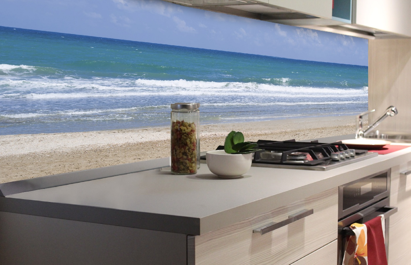 Küchenrückwand Folie - leerer Strand 180 x 60 cm