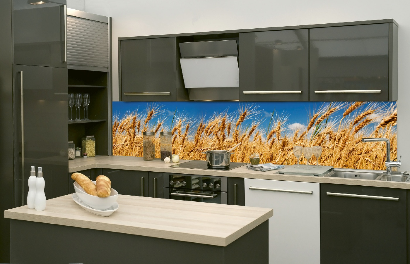 Küchenrückwand Folie - Weizenfeld 260 x 60 cm