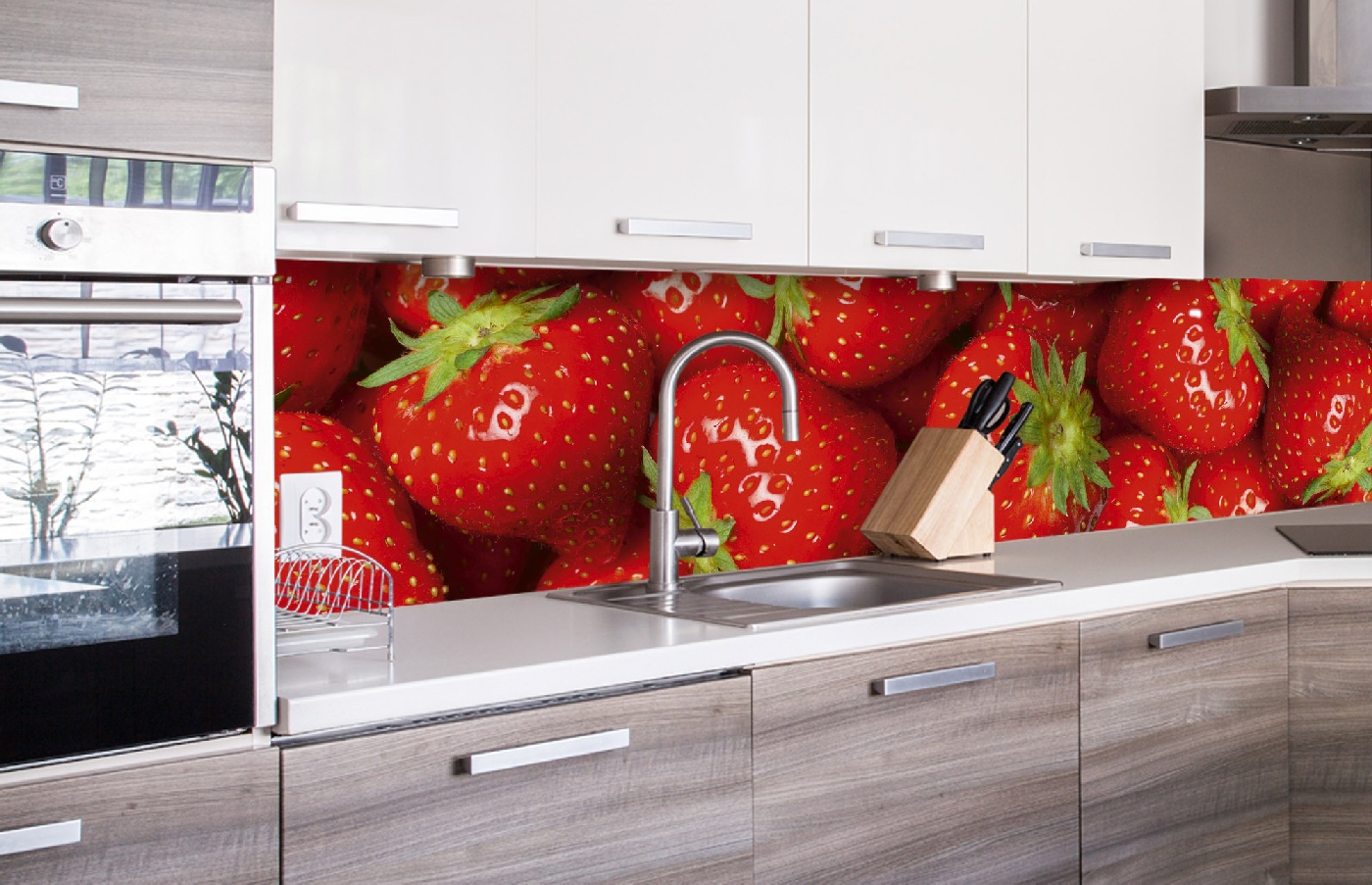 Küchenrückwand Folie - Erdbeeren 260 x 60 cm