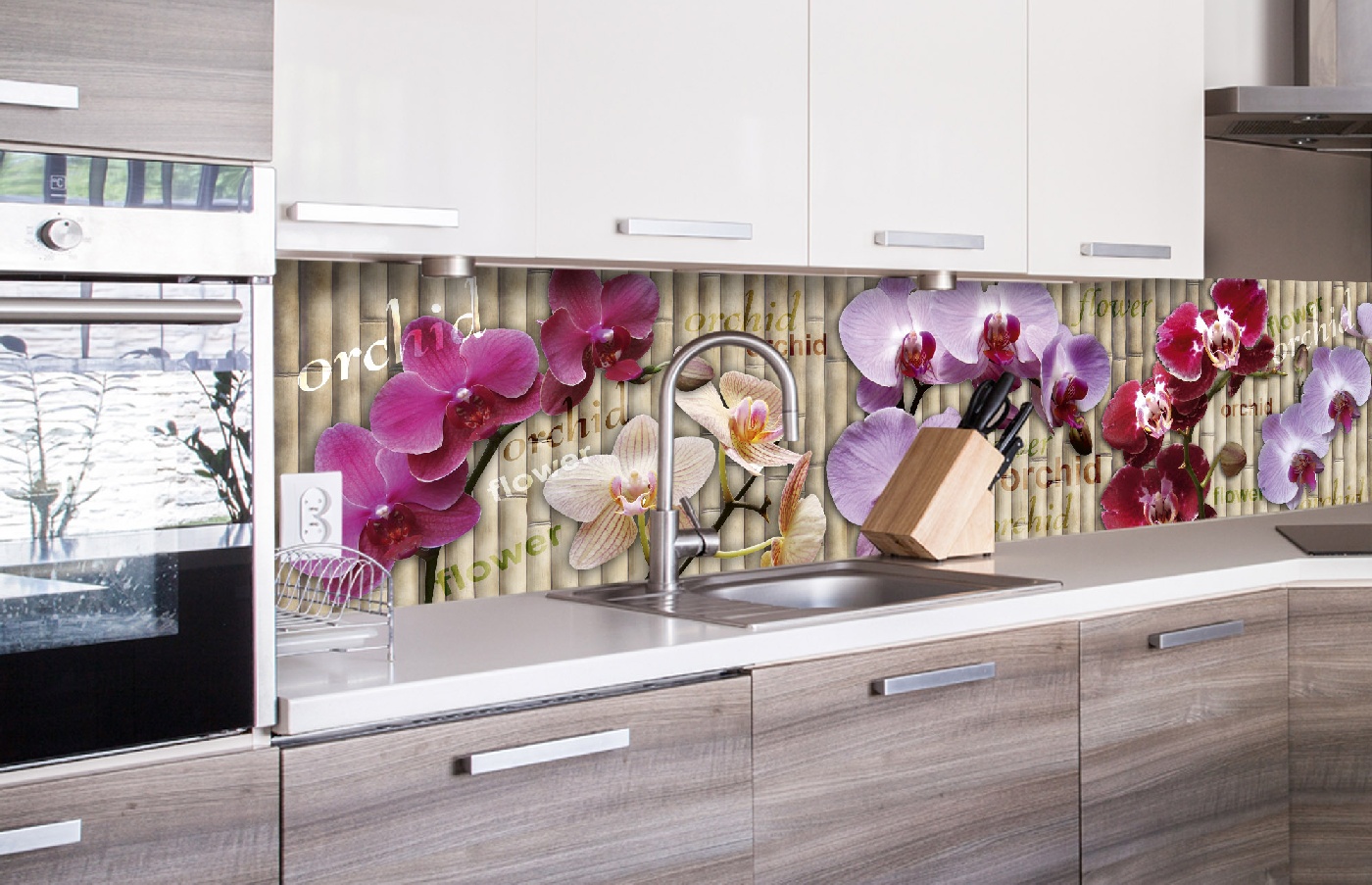 Küchenrückwand Folie - Orchidee 260 x 60 cm
