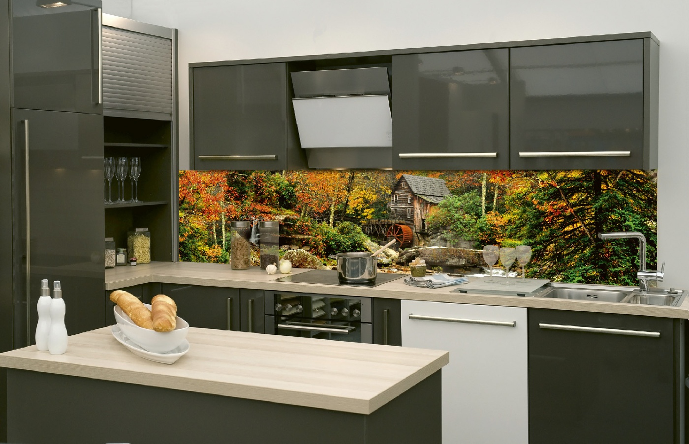 Küchenrückwand Folie - Schrotmühle 260 x 60 cm