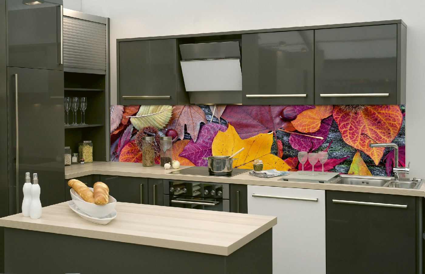 Küchenrückwand Folie - Herbstblätter 260 x 60 cm